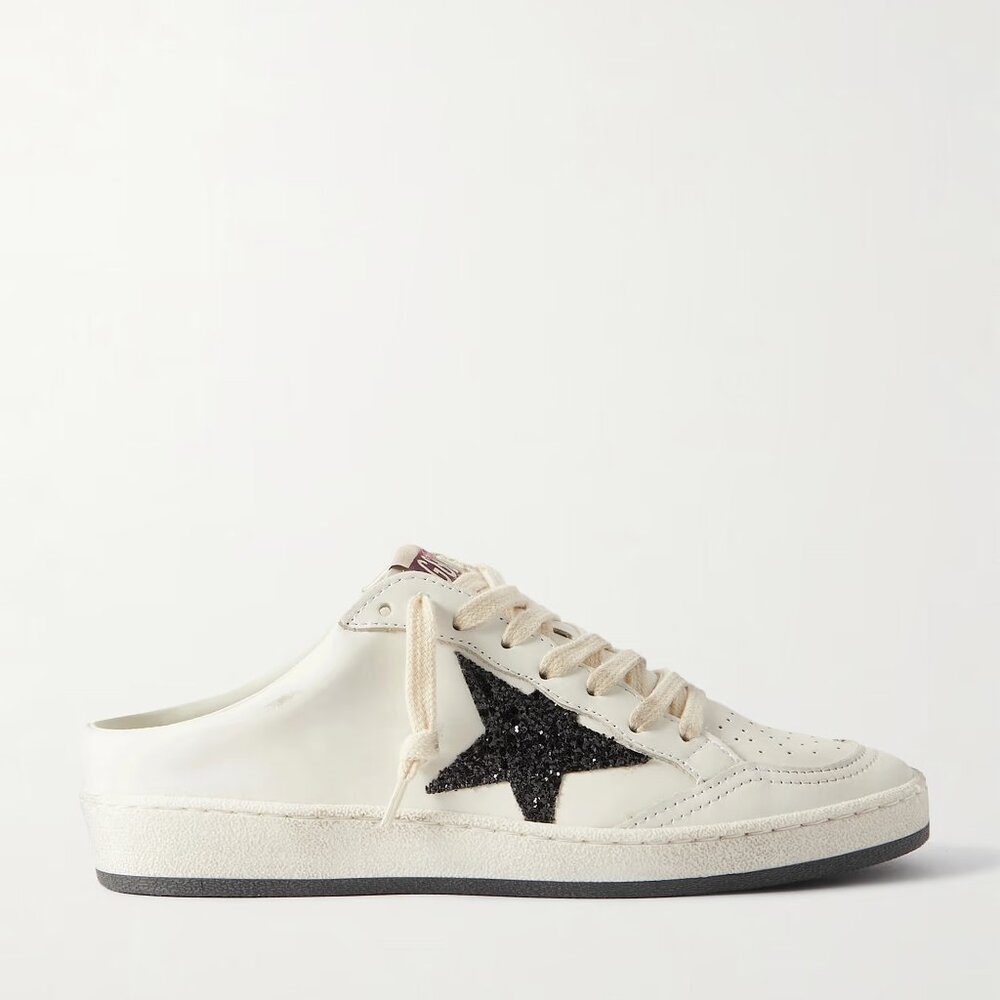 Golden Goose Ball Star Sabot glittered leather slip-on sneakers 36 6